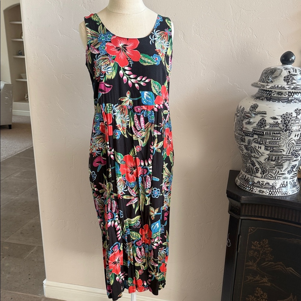Vintage Reyn Spooner Hawaiian rayon tropical dress. Small.
